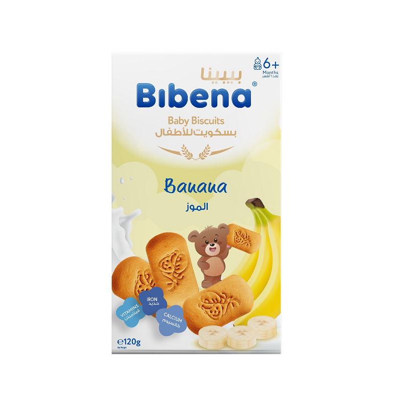 Bibena Baby Biscuits Banana 6+ 120 gram