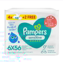 Pampers Sensitive 336 Wipes 4+2 Free