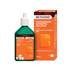 Betadine 120 Ml Antiseptic Solution
بيتادين مطهر (120 مل)