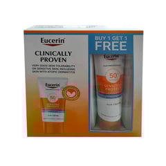 Eucerin Sun Protection SPF50+ Cream 50 ml (1+1 Free)
يوسيرين كريم الحماية من الشمس 50 مل حبة + حبة مجانا