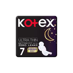 Kotex Ultra-Thin Pads Nighttime with Wings 7 Pads