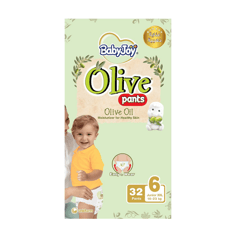 بيبي جوي كلوت بزيت الزيتون مقاس 6 اكس اكس لارج عبوه 32 قطعه