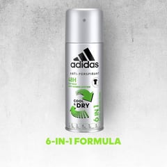 Adidas Cool & Dry 6 in1 Deo Spray 150 ml
أديداس كول & دراي 6 في 1 مزيل عرق بخاخ 150 مل