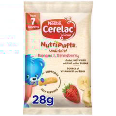 Cerelac Nutri Puffs Banana&Strawbery.28G
