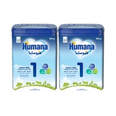 هيومانا حليب اطفال رقم 1 من 0- 6 اشهر عبوة مزدوجه 2*800 جم