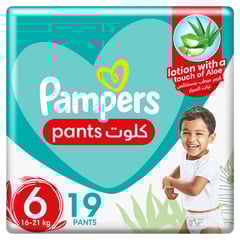 Pampers Baby Pants With Aloe Vera Lotion Size (6) 16-21 Kg 19 Pants