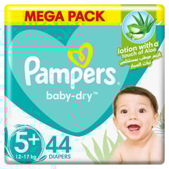 Pampers Size (5+) Junior 13-20/12-17 Kg Jumbo Pack 44 Diapers