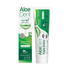 Aloedent Toothpaste Triple Action Aloe Vera 100 ml
ألودنت معجون أسنان بالصبار ثلاثي التأثير 100 مل