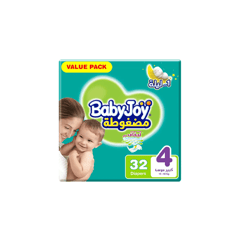 Baby Joy Size (4) Large 10-18 Kg Value Pack 32 Diapers