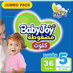 Baby Joy Compressed Pants Junior (5) 12-18 Kg Jumbo Pack 36 Diapers