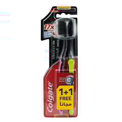 Colgate Slim Soft Black Charcoal Toothbrush, Value Pack - 2Pk
