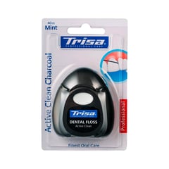 TRISA DENTAL FLOSS ACTIVE CLEAN CHARCOAL