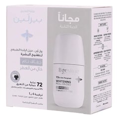 Beesline Deo Roll On For Women Natural Whitening Super Dry Fragrance Free 50 ml (1+1 Free)