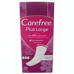 Carefree Plus Feminine Napkins Unscented 20 Pantyliners