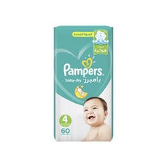 Pampers Size (4) Large 7-14/9-14 Kg Mega Pack 60 Diapers