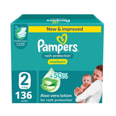 بامبرز مقاس 2 صغير 3-8 كجم عبوة جامبو 136 حفاضة