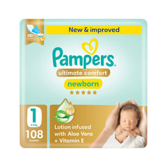 Pampers Premium Care Diapers Size (1) Newborn 2-5Kg 108 Diapers