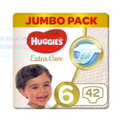 Huggies extra care size (6) 15+ kg jumbo pack 42 diapers