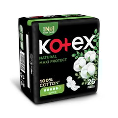 Kotex Cotton Maxi Super Feminine Pads 26 Pieces