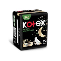 Kotex Cotton Maxi Thick Night Feminine Pads 22 Pieces