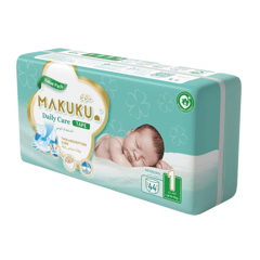 Makuku Daily Care Tape Diapers (1) Value Pack (44 Pieces)
(ماكوكو حفاضات العناية اليومية مقاس (1) العبوة الاقتصادية  (44 حفاض
