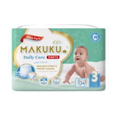 Makuku Daily Care Pants (3) Value Pack (34 Pieces)