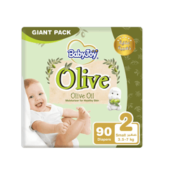 Baby Joy Olive Size 2  small 3.5-7Kg, Giant Pack 90 Diaper