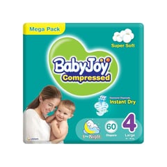 بيبي جوي حفاضات شريطية مقاس 4 كبير - عبوة ميجا 60 حفاضة