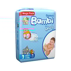 Bambi Size (3) Medium Mega Pack 92 Diapers