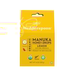 Wedderspoon Organic Manuka Honey Drops Lemon With Bee Propolis 120 gm