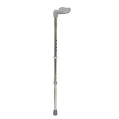 Walking Stick Grip Left Hand Aluminium Silver