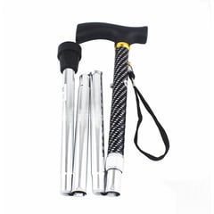 Walking Stick Grip Foldable Aluminium Silver