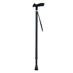Walking Stick Aluminum Adjustable Hand Black
