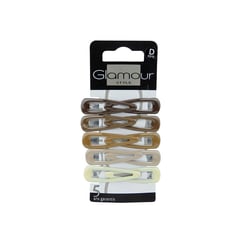 GLAMOUR HAIR SNAP CLIPS BROWN MIX 10