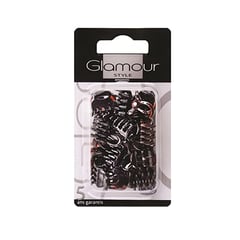 GLAMOUR HAIR CLIPS SMALL BRWON18 PCS