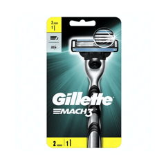 Gillette Mach3 Razor And 2 Refill Blades
جيليت ماك 3 ماكينة حلاقة و 2 شفرات حلاقة