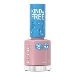 Rimmel Kind & Free Clean Nail Polish - Breathable Top Coat - Plant-Based Formula - Kind To Animals & Vegan - 8 Ml - 25Oz, Shade 154 Milky Bare