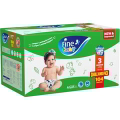 Fine Baby Diapers Size (3) from 4-9 kg 104 Diapers