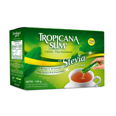 Tropicana Slim With Stevia Calorie-Free Sweetener 100 Sticks
تروبيكانا سلم مع ستيفيا مُحلي خالي من السعرات الحرارية 100 كيس

