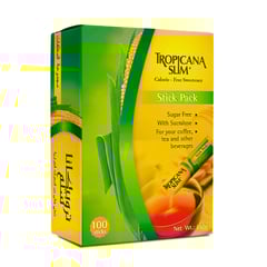 Tropicana Slim Calorie-Free Sweetener 100 Sticks
تروبيكانا سلم مُحلي خالي من السعرات الحرارية 100 كيس
