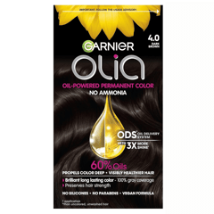 Garnier Olia Permanent Hair Color No Ammonia 4.0 Dark Brown
غارنييه أوليا صبغة دائمة للشعر خالية من الأمونيا 4.0 بني غامق