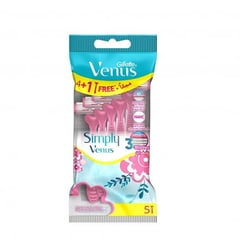 Gillette Simply Venus 3 Blades Disposable Razors (4+1 Free Pcs)
جيليت فينوس سمبلي 3 موس ماكينة حلاقة (4 شفرات + شفرة مجاناً)