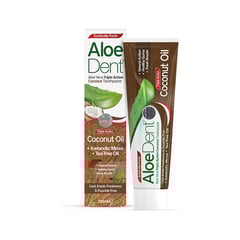 AloeDent Coconut Oil Toothpaste Fluoride Free Triple Action 100 ml