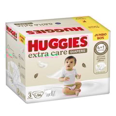 Huggies Extra Care Size 3 Jumbo Box 96 Diapers
هاجيز (3) عناية فائقة (4-9) كجم عبوة جامبو 96 حفاض