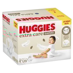 Huggies Extra Care Size 4 Jumbo Box 90 Diapers
هجيز (4) عناية فائقة (8-14) كجم عبوة جامبو 90 حفاض