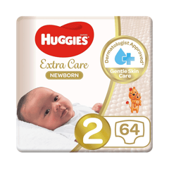 Huggies newborn size (2) 4-6 kg 64 diapers