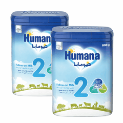 Humana (2) Baby Milk (2*800g)
هيومانا (2) حليب أطفال (حبتين*800 جم)