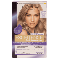 L'Oréal Excellence Ash Suprême Hair Color 8.12 Cool Pearl Light Blonde
لوريال إكسيلانس آش سوبريم صبغة شعر 8.12 أشقر لؤلؤي رمادي فاتح