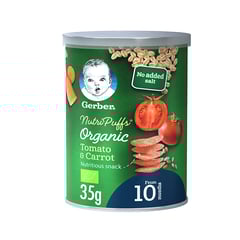 Gerber Organic Nutripuffs Tomato & Carrot 35gm