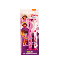 Nickelodeon Tooth Brush Dora With Cover And Base 2 Brushes